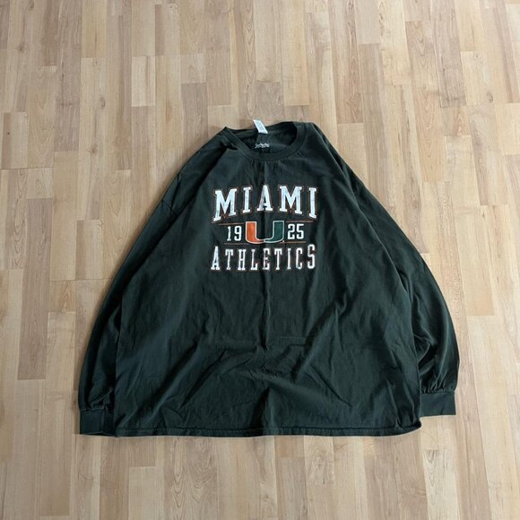 Vintage Y2K Green Miami Hurricanes College Longsleeve - Picture 1 of 4
